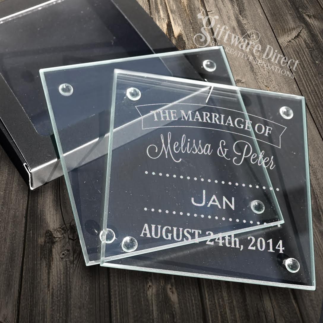 Engraved Glass Coaster Personalised Wedding Coasters Wooden - Engraved Wedding Coaster Glass Favour Drinking Coaster With Optional Giftbox engraved glass coaster personalised wedding coasters wooden - engraved wedding coaster glass favour drinking coaster with optional giftbox