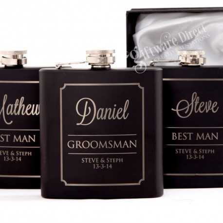 personalised engraved black wedding