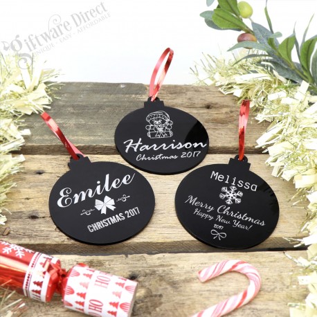 Engraved Personalised Acrylic Christmas Tree Decorations Engraved Personalised Acrylic Christmas Tree Decorations
